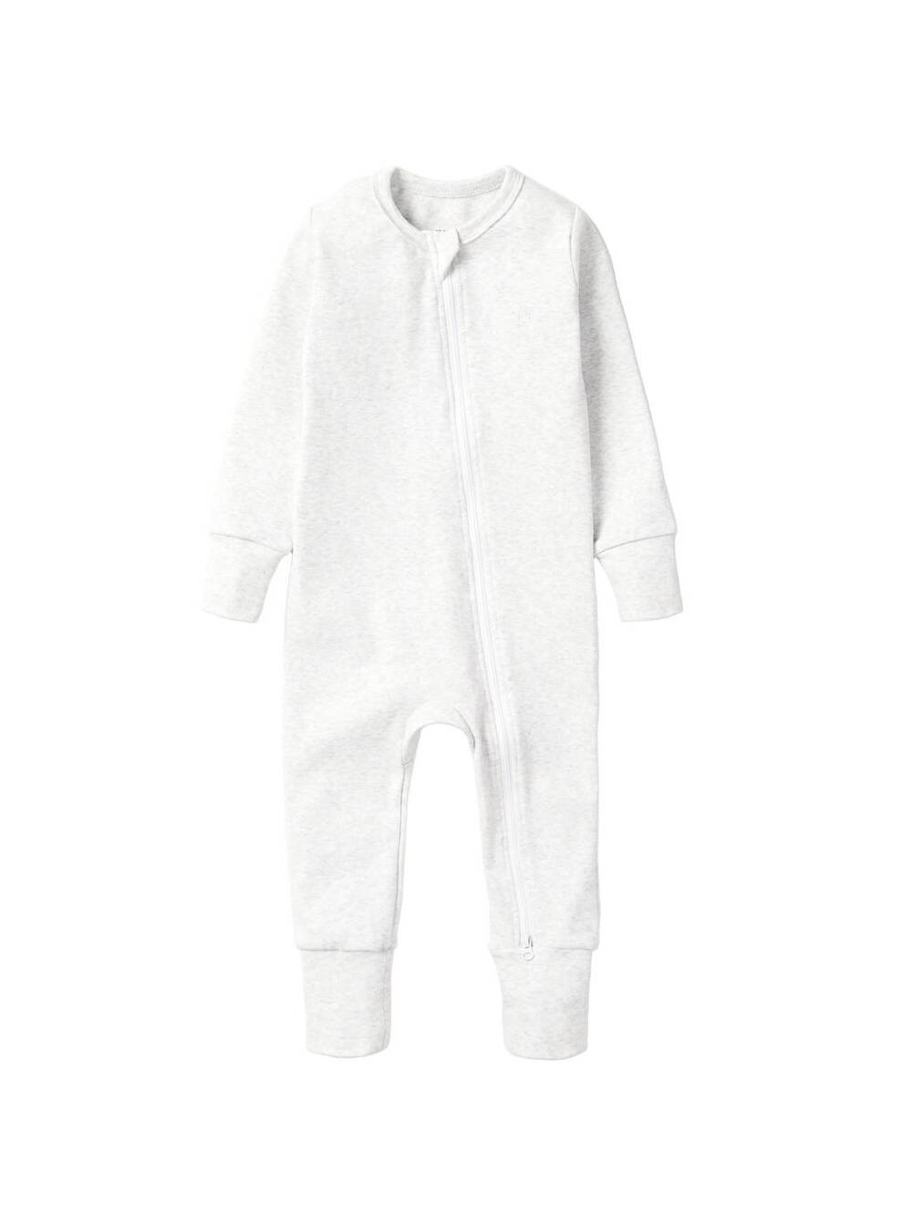 NEW LITTLE BIPSY baby's 2-way zip romper in light heather grey